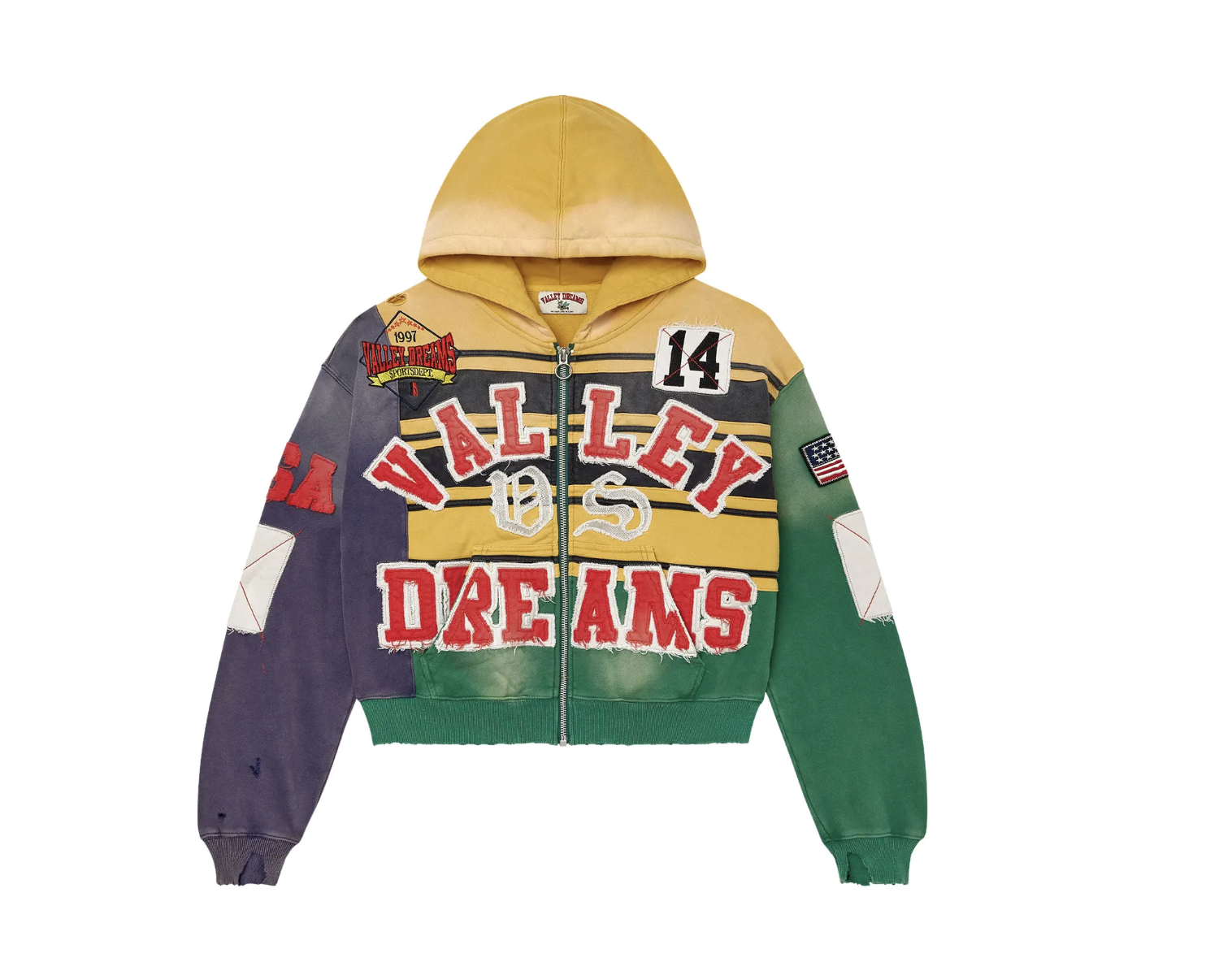 Vale Collage Zip Up Hoodie