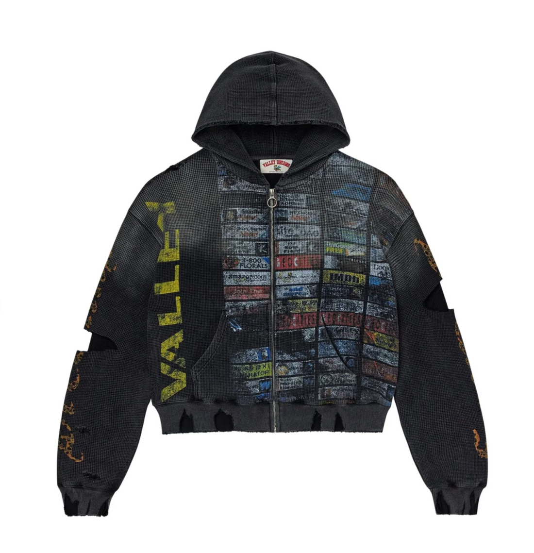 Vale Glitch Waffle Zip Up Hoodie